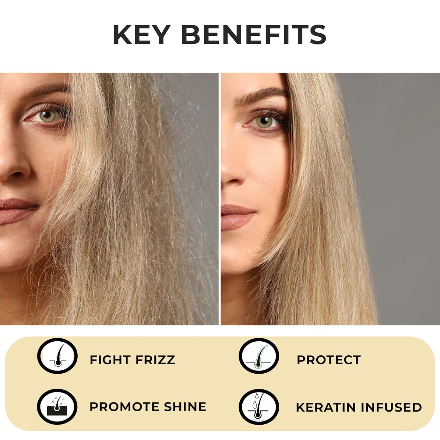 Anti Frizz Hair Serum for Frizzy and Damaged Hair: Hydrating and Strengthening Non-Oily Treatment Serum for Shine and Frizz Control (100ml / 3.38Fl. Oz)