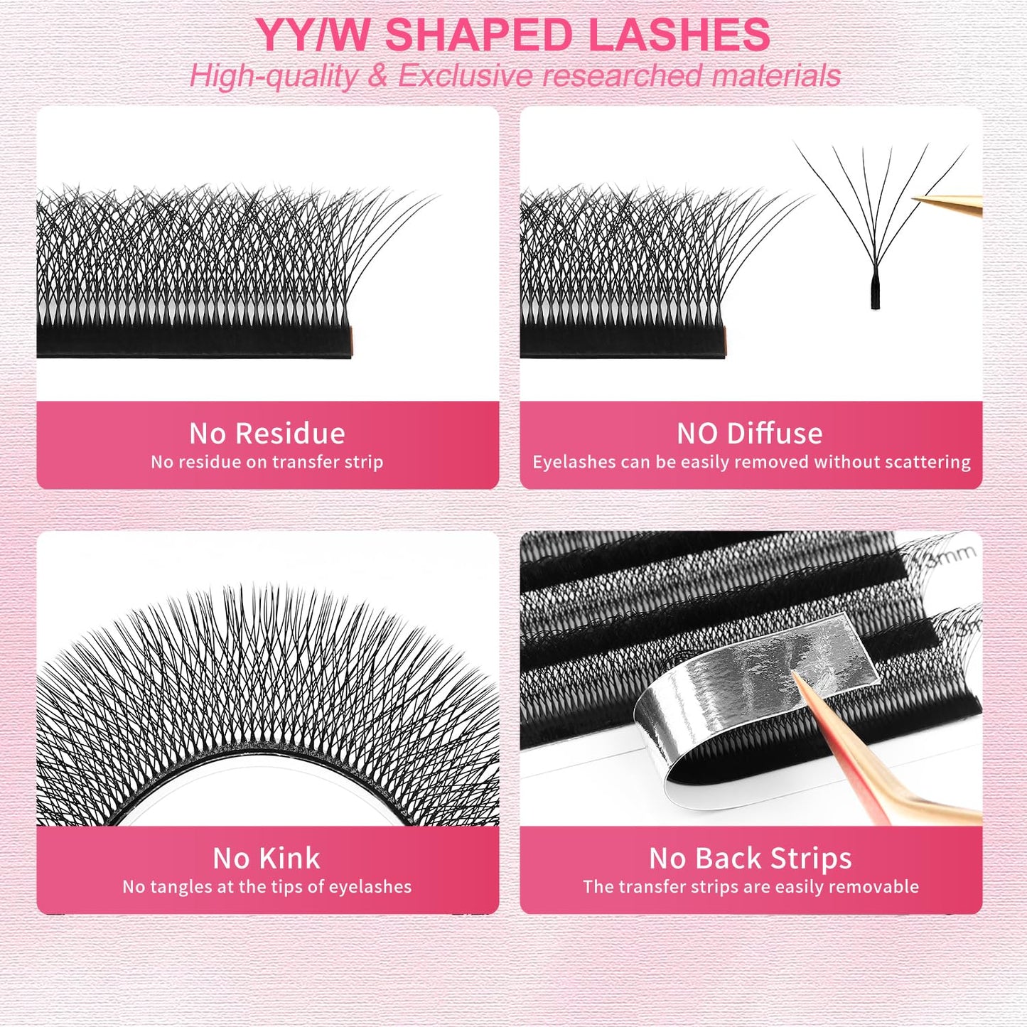 W Lash Extensions Supplies 6D Eyelash Extensions W Shape 0.07mm Thickness D Curl 12mm Premade Fans Easy Fan Lashes Volume Matte Black 12 Rows Crisscross Eye Lashes(W-6D-0.07-D,12mm)