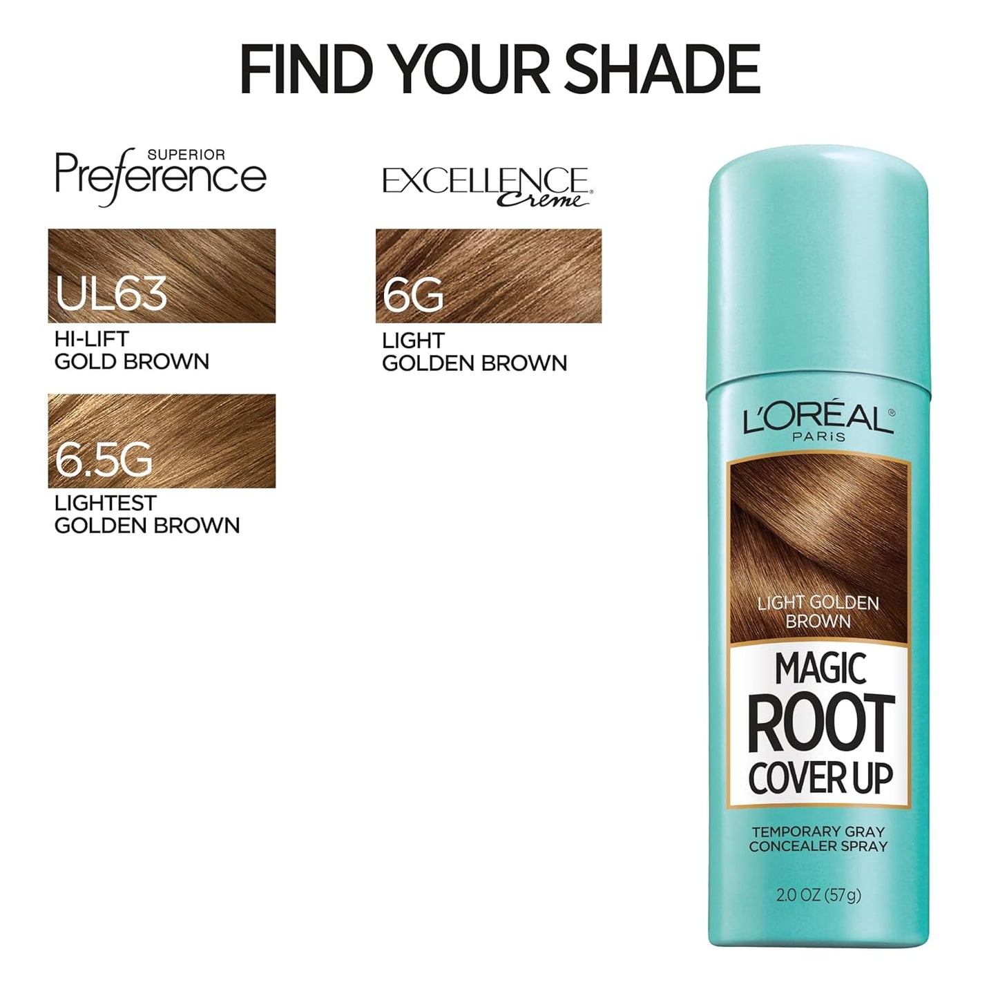 L'Oreal Paris Hair Color Root Cover Up Temporary Gray Concealer Spray Light Golden Brown (Pack of 2) (Packaging May Vary)