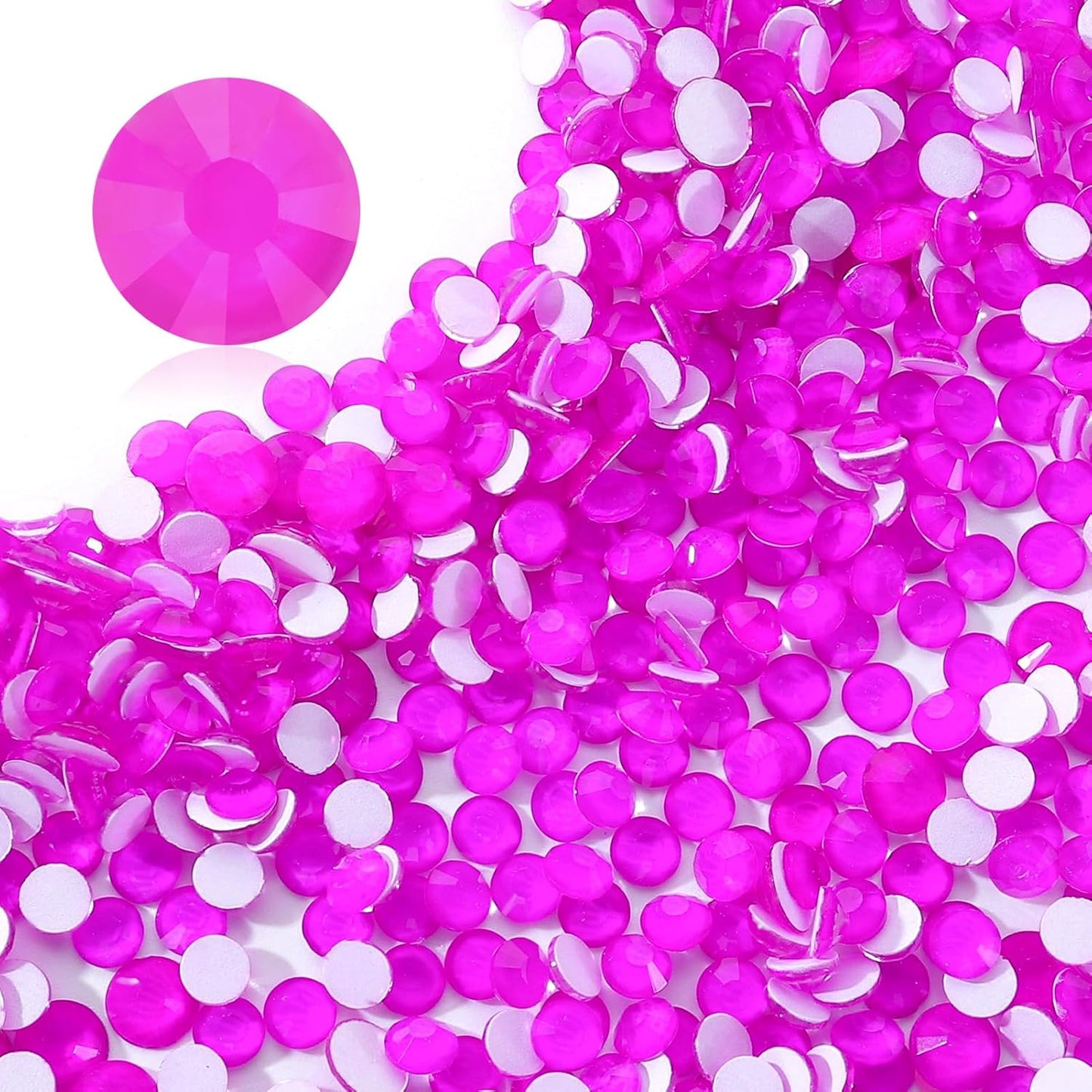 Neon Purple Flatback Rhinestones, Glass Rhinestones for Nail Art and Craft, Glue Fix, Loose Crystal Gemstones(Neon Purple, SS30, 288pcs, 6.4-6.6mm)