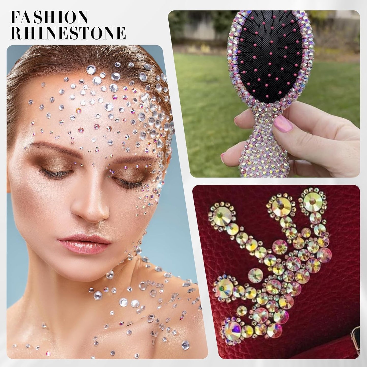 Novani 720pcs Crystal AB Rhinestones Flat Back Round Rhinestone Style 2088 Sparkly Crystal Gemstones for Nail Art and Crafting,S16(3.8-4.0mm