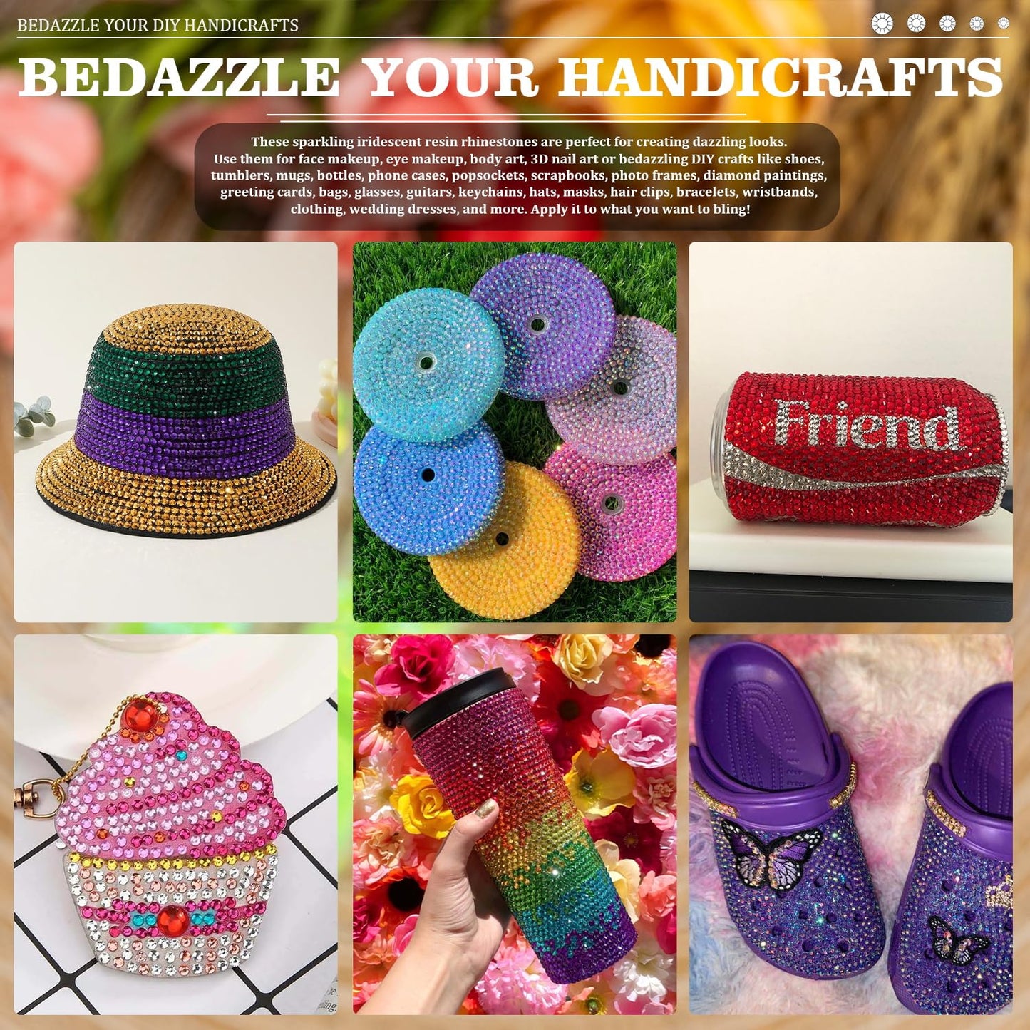 Resin Rhinestones Crafting, 2/3/4/5/6mm Flatback Jelly Rhinestones, 2 Boxes Transparent Lemon Yellow AB Non Hotfix Crystal Gems for Bedazzling Crafts Mugs Tumblers Clothes Makeup Nail