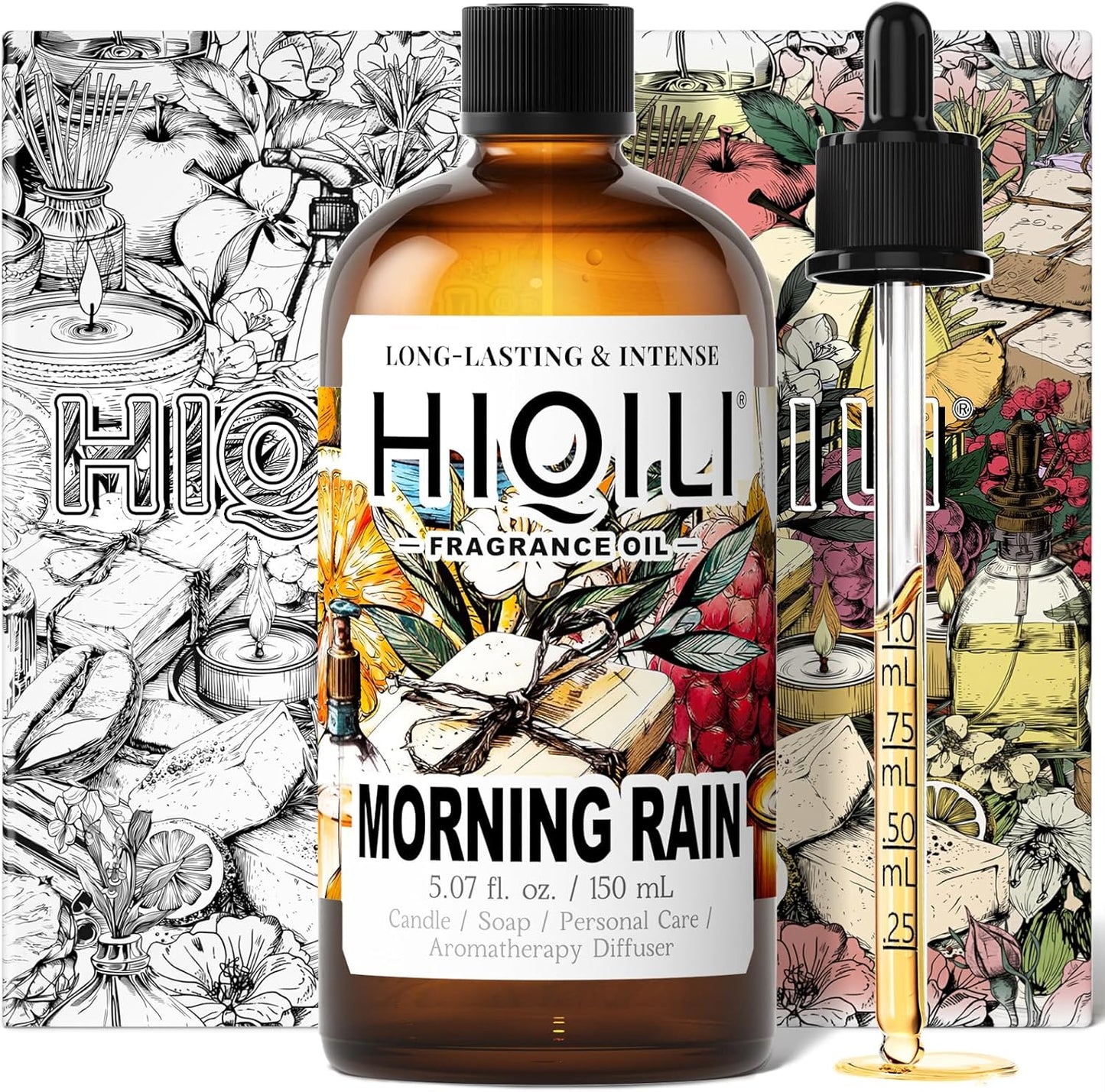 HIQILI Morning Rain Fragrance Oil for Soap, Candle & Hair Conditioner Making, Fresh Scent for Home, Car Diffuser - 5.07 Fl Oz