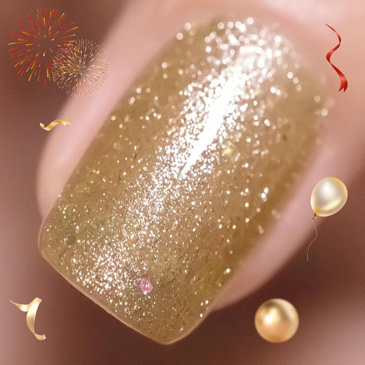 YTD Likomey Nail Gel Color Gel,15ml Sparkling Champagne Gold Glitter Soak Off UV Varnish,Salon Home DIY Nail Art Manicure and Pedicure,CS021