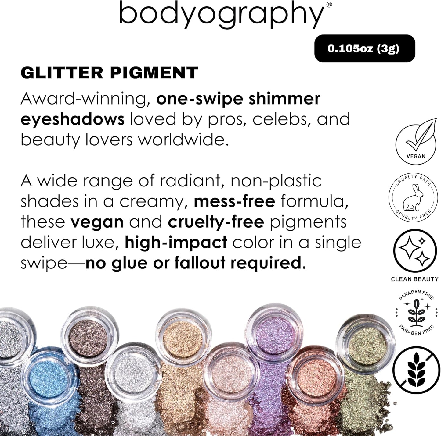 Bodyography Glitter Pigment Eyeshadow, No. 736 Spirit Quartz