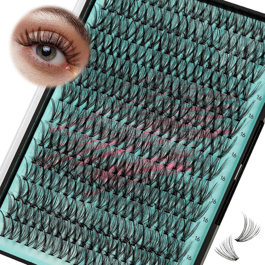 Lash Clusters Wispy 280PCS Eyelash Extension 30D Cluster Lashes Individual Lashes DIY Lash Extension Natural Look Cluster Eyelash Extensions Soft False Eyelashes at Home for Beginners(16mm)