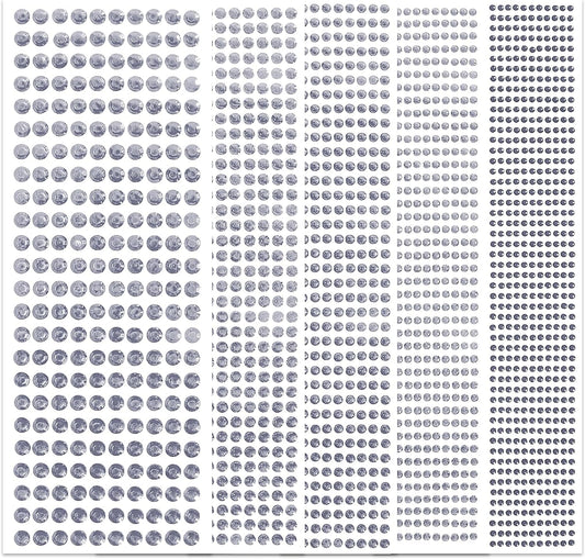 3555 Pieces Face Gem Stickers Self Adhesive Rhinestone Stickers for Crafts 3/4/5/6/8 MM Face Jewels Stickers Diamond Nail Gems Stick on for Face Eye Hair Body Makeup DIY Craft 5 Sizes