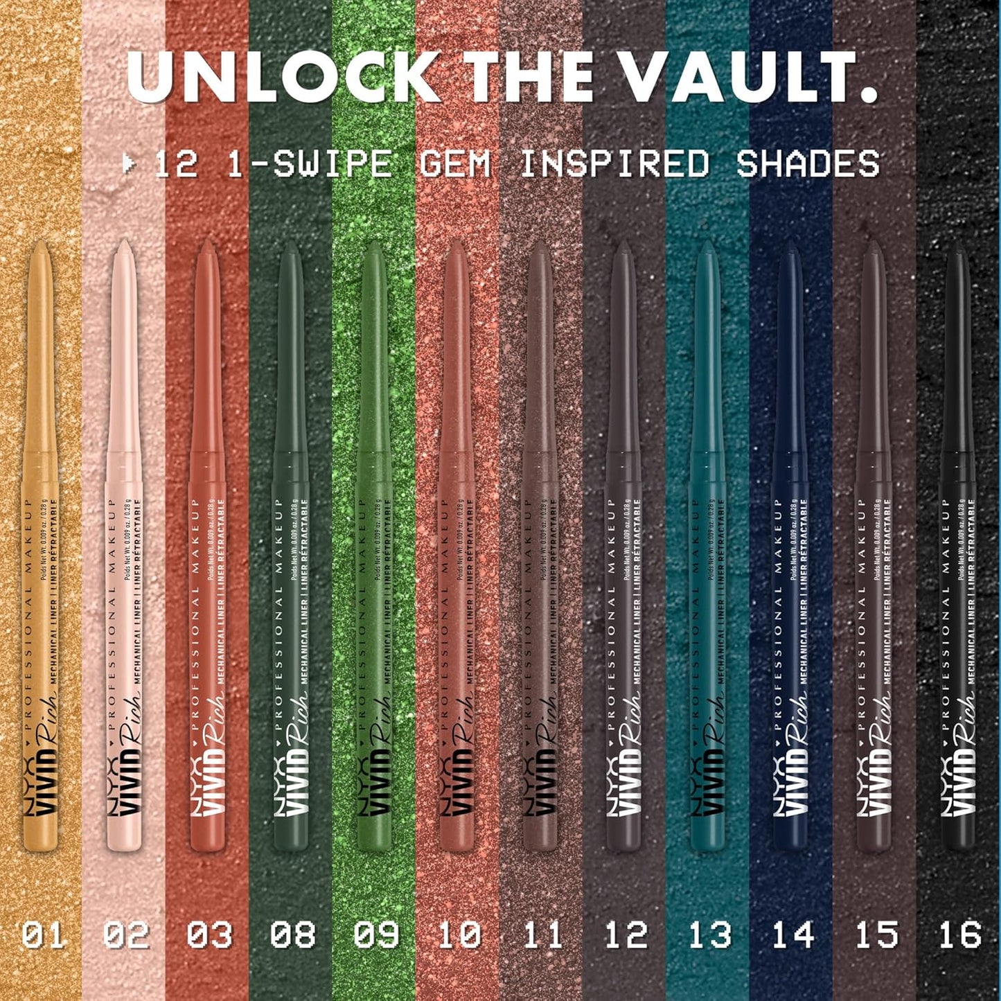 NYX Professional Makeup Mechanical Eye Pencil, Vivid Rich Mechanical, Creamy Retractable Eyeliner - Under the Moonstone, Slate Grey Eyeliner