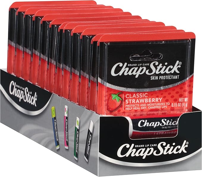 ChapStick Classic Skin Protectant (Strawberry, 0.15 Ounce Stick ,24 Count (Pack of 1)