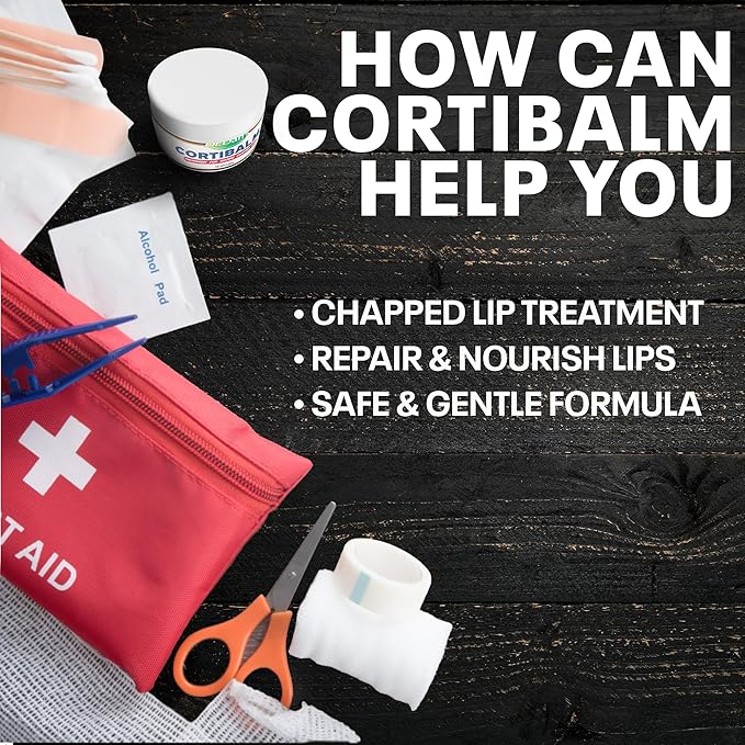 Dr. Dan's Cortibalm Jar - 1 Pack - for Dry Cracked Lips - Healing Lip Balm Jar for Severely Chapped Lips - Designed for Men, Women and Children -