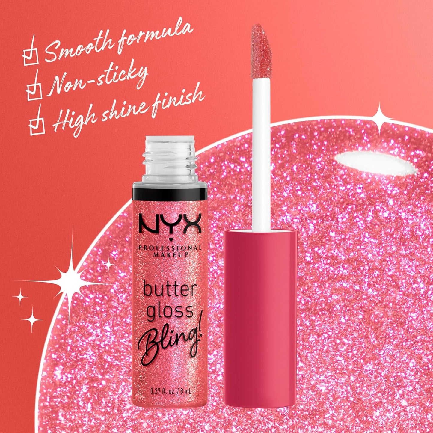 NYX PROFESSIONAL MAKEUP Butter Gloss Bling Lip Gloss, Non Sticky and Shiny Vegan Lip Makeup - She Got Money