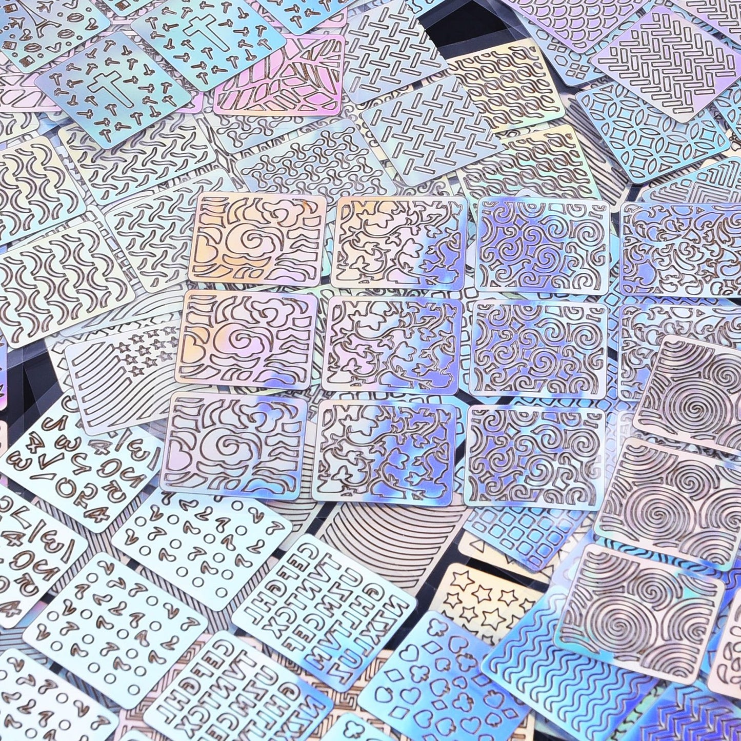 eboot 288 Pieces 96 Designs Nail Vinyls Nail Stencil Sticker Sheets Set for Nail Art Design, 24 Sheets