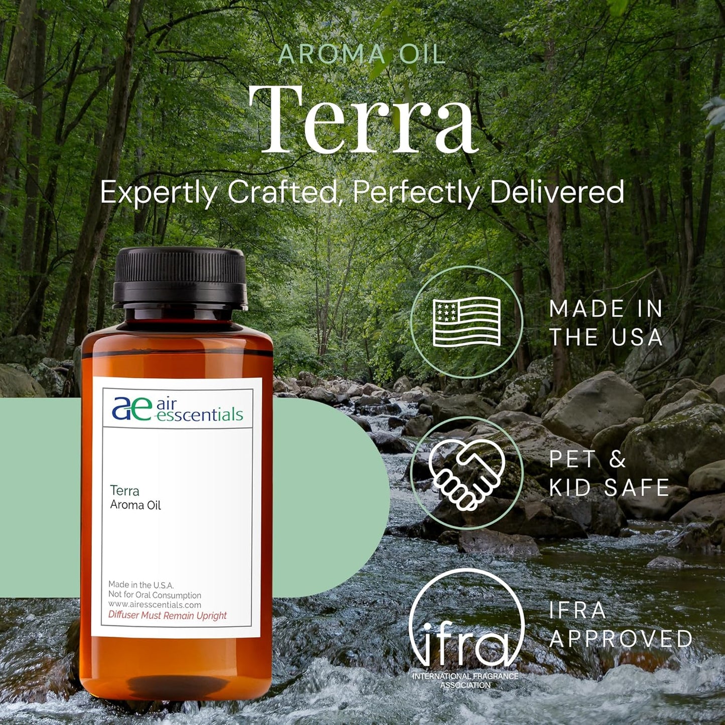 Terra Aroma Oil, Essential Oils Blend for Diffusers & Scent Machines, Upscale Wood & Amber with Citrus Accents, Aromatherapy, Cold Air Diffuser Compatible, 300 mL