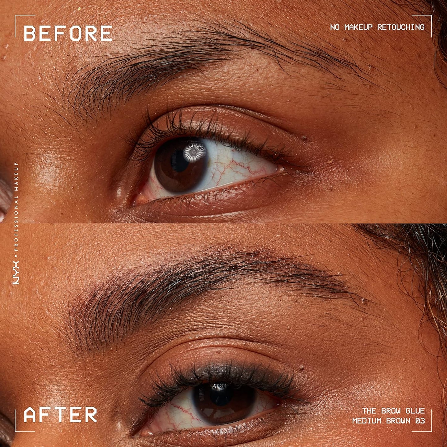 NYX PROFESSIONAL MAKEUP The Brow Glue, Extreme Hold Tinted Eyebrow Gel - Medium Brown