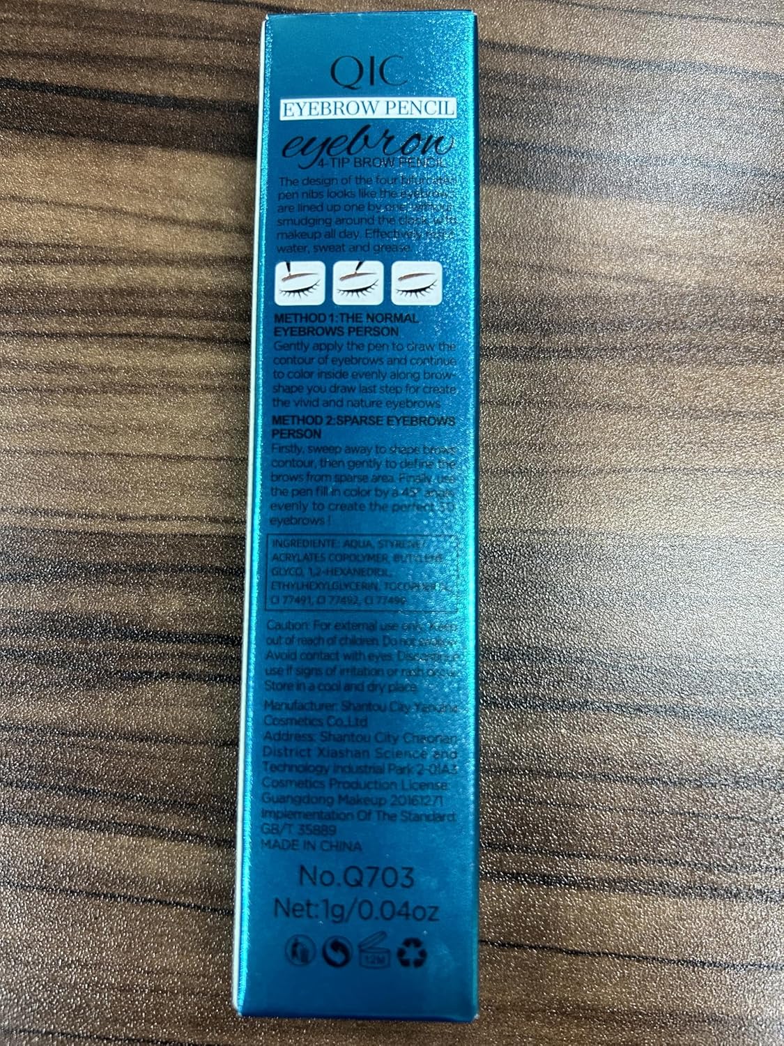 QIC Eyebrow 4 Tip Brow Pencil, Microblading Pen Waterproof Long-Lasting with Upgrade Micro-Fork Tip Applicator for Natural Brows (Reddish Brown-03)